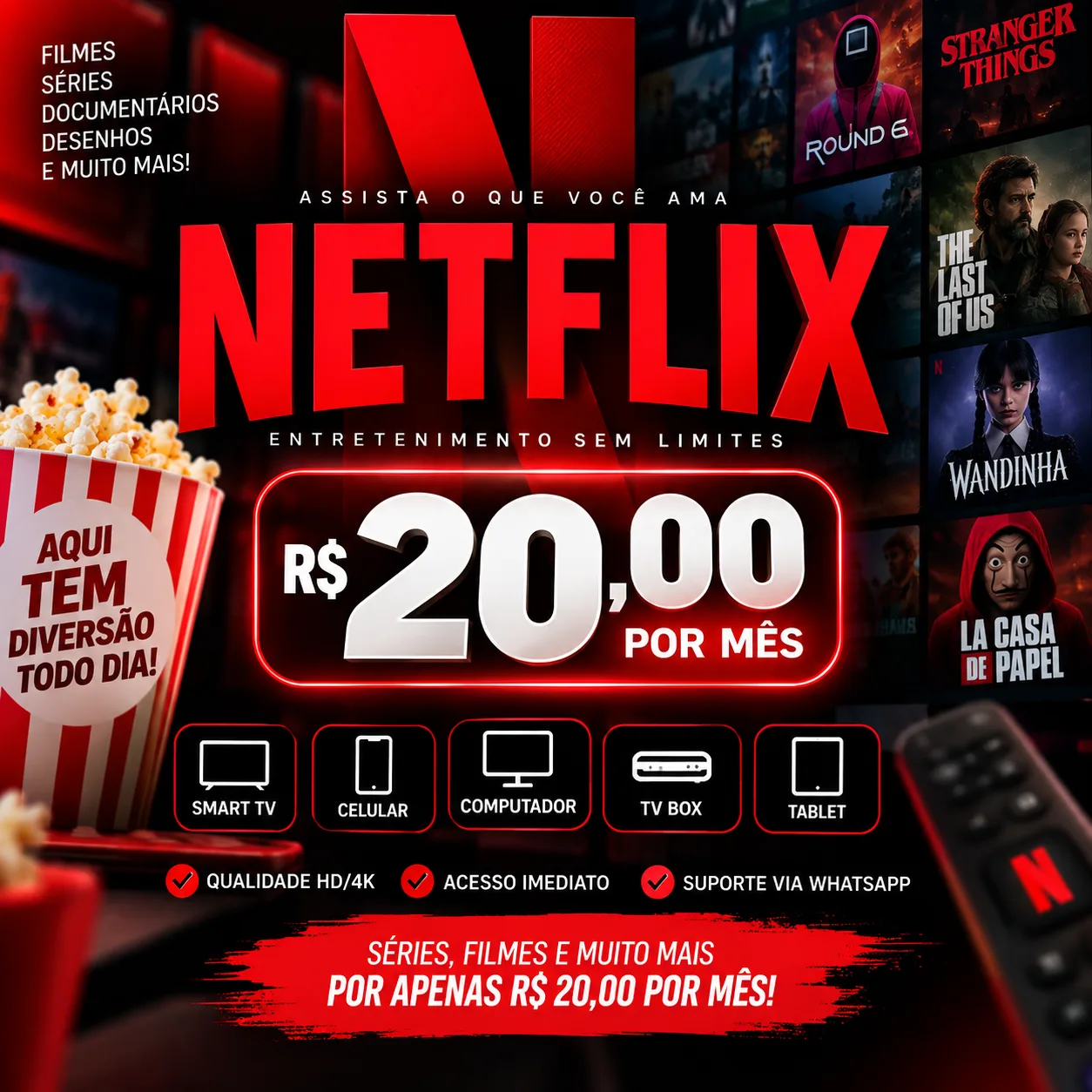 Banner Netflix: filmes, séries e desenhos